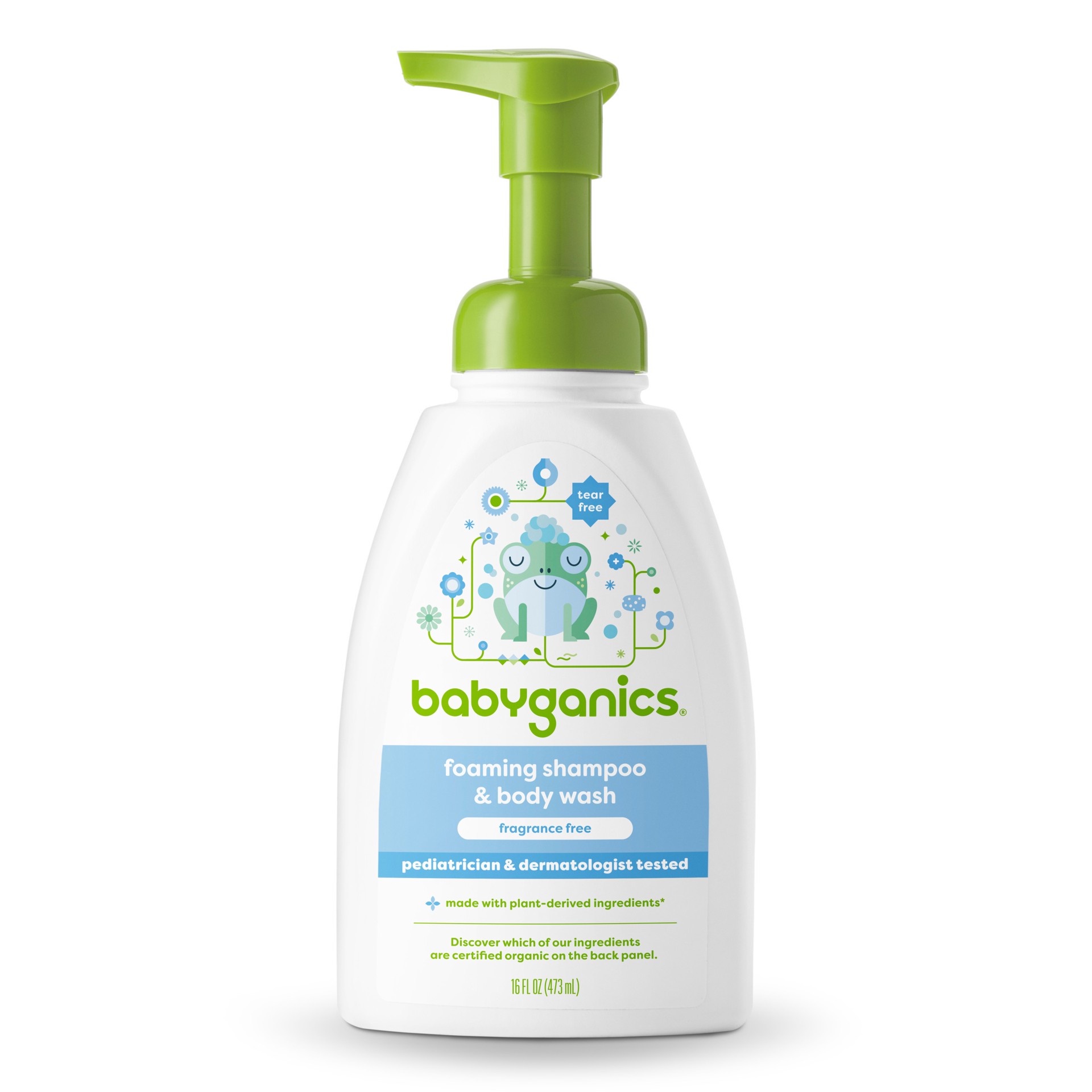 slide 1 of 7, Babyganics Baby Shampoo + Body Wash Pump Bottle, Fragrance Free, 16oz, 16 oz