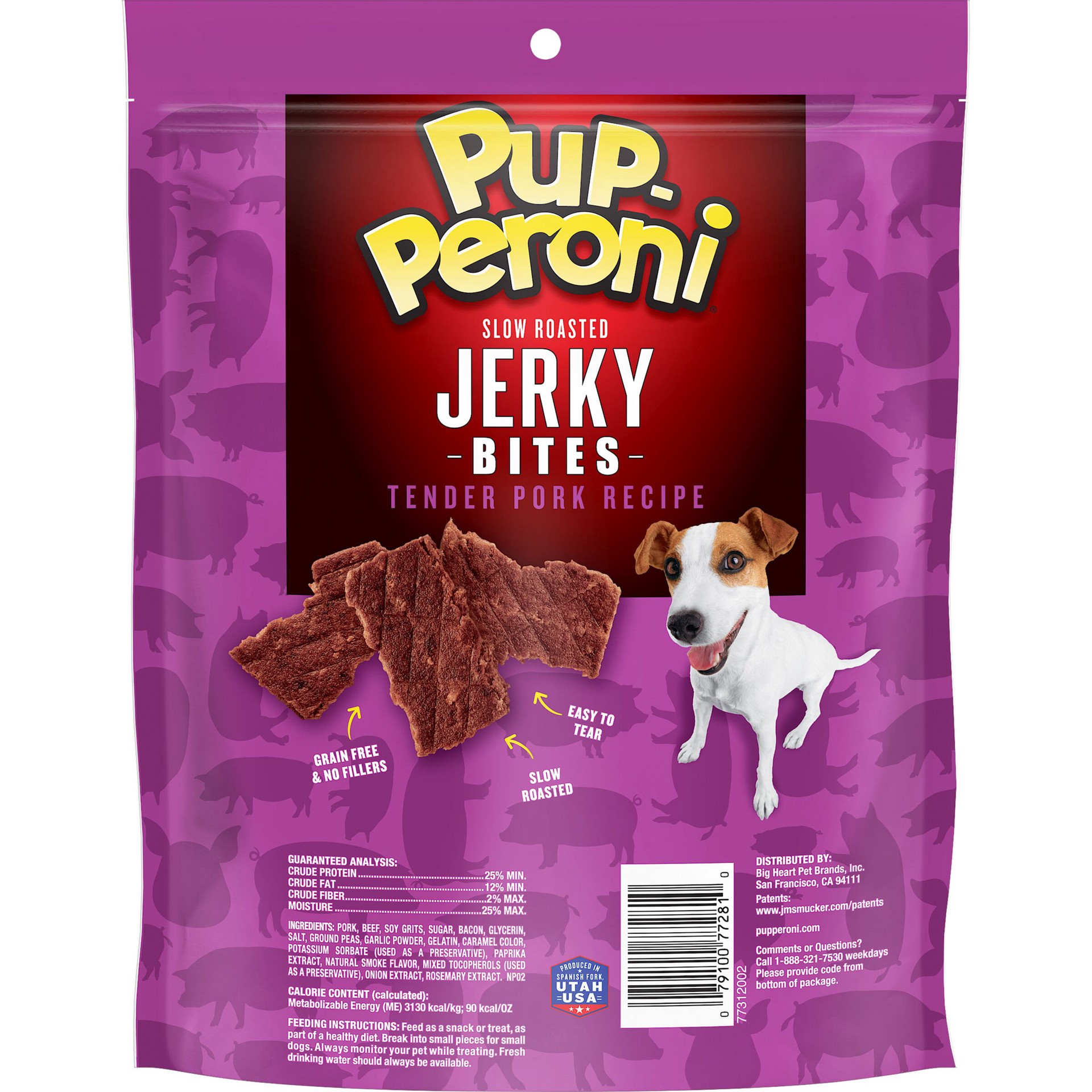 slide 4 of 4, Pup-Peroni Jerky Bites, Tender Pork Recipe, Grain-Free Dog Treats, 20-Ounce, 20 oz