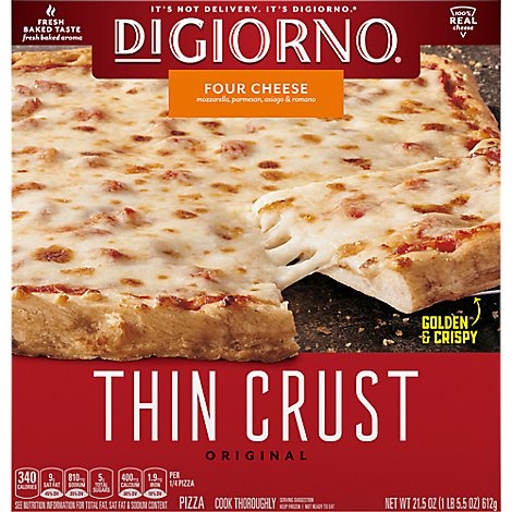 slide 1 of 1, DiGiorno Classic Thin Crust Four Cheese 12 Inch Frozen Pizza - 23 Oz, 23 oz