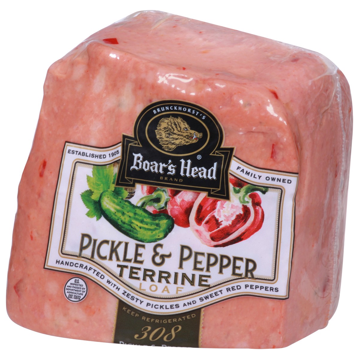 slide 6 of 9, Boar's Head Terrine Pickle & Pepper Loaf 1 ea, per lb