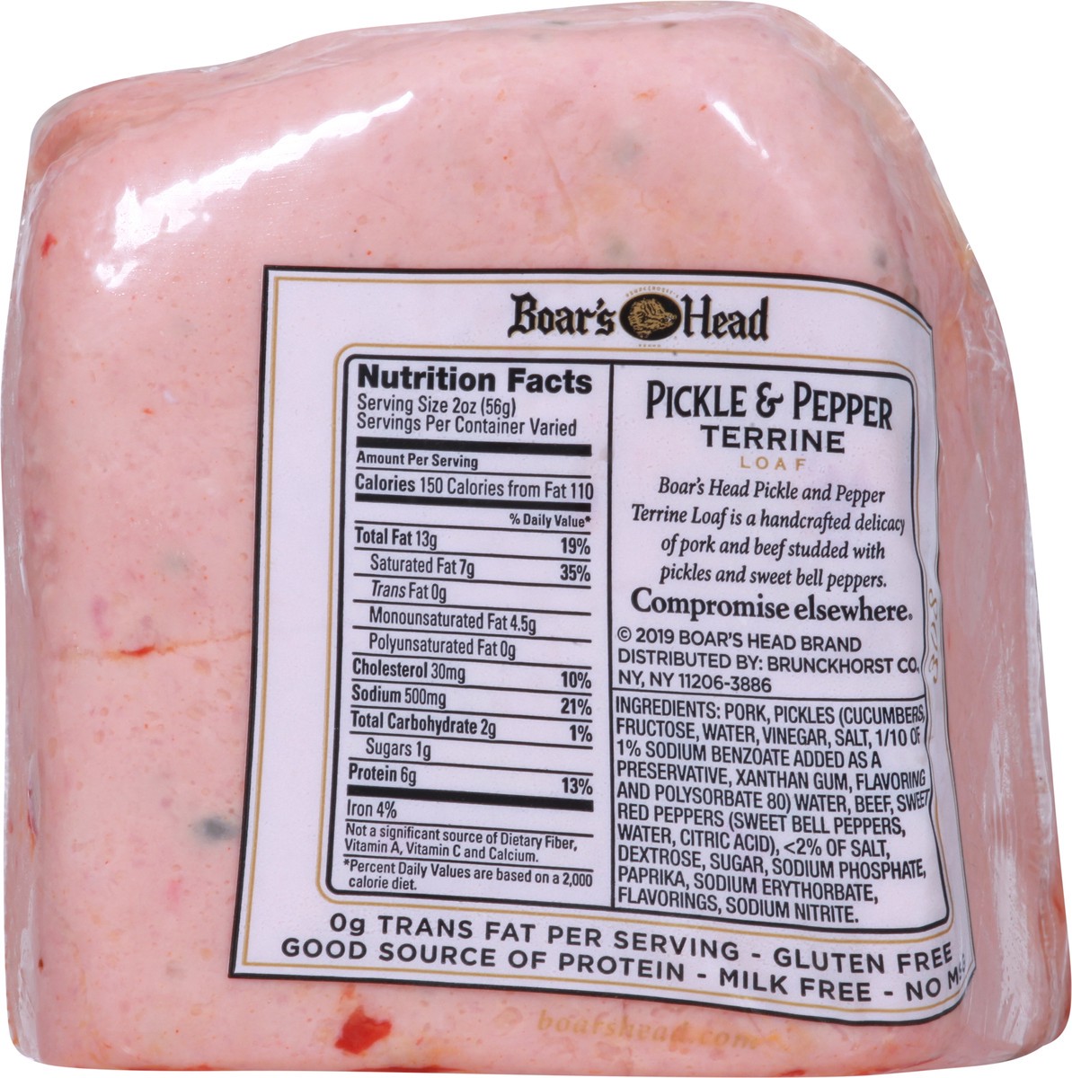 slide 2 of 9, Boar's Head Terrine Pickle & Pepper Loaf 1 ea, per lb