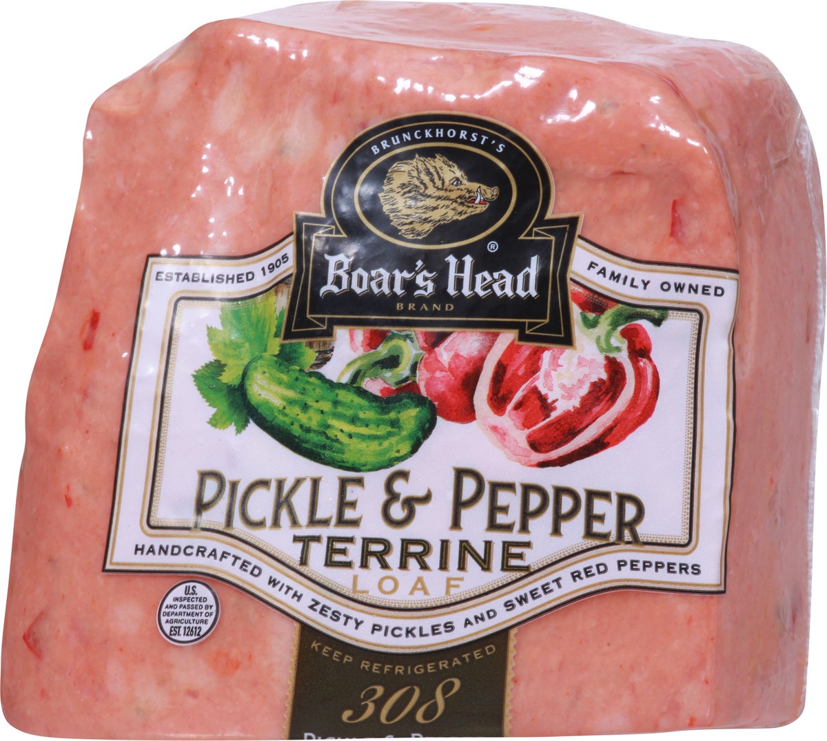 slide 7 of 9, Boar's Head Terrine Pickle & Pepper Loaf 1 ea, per lb