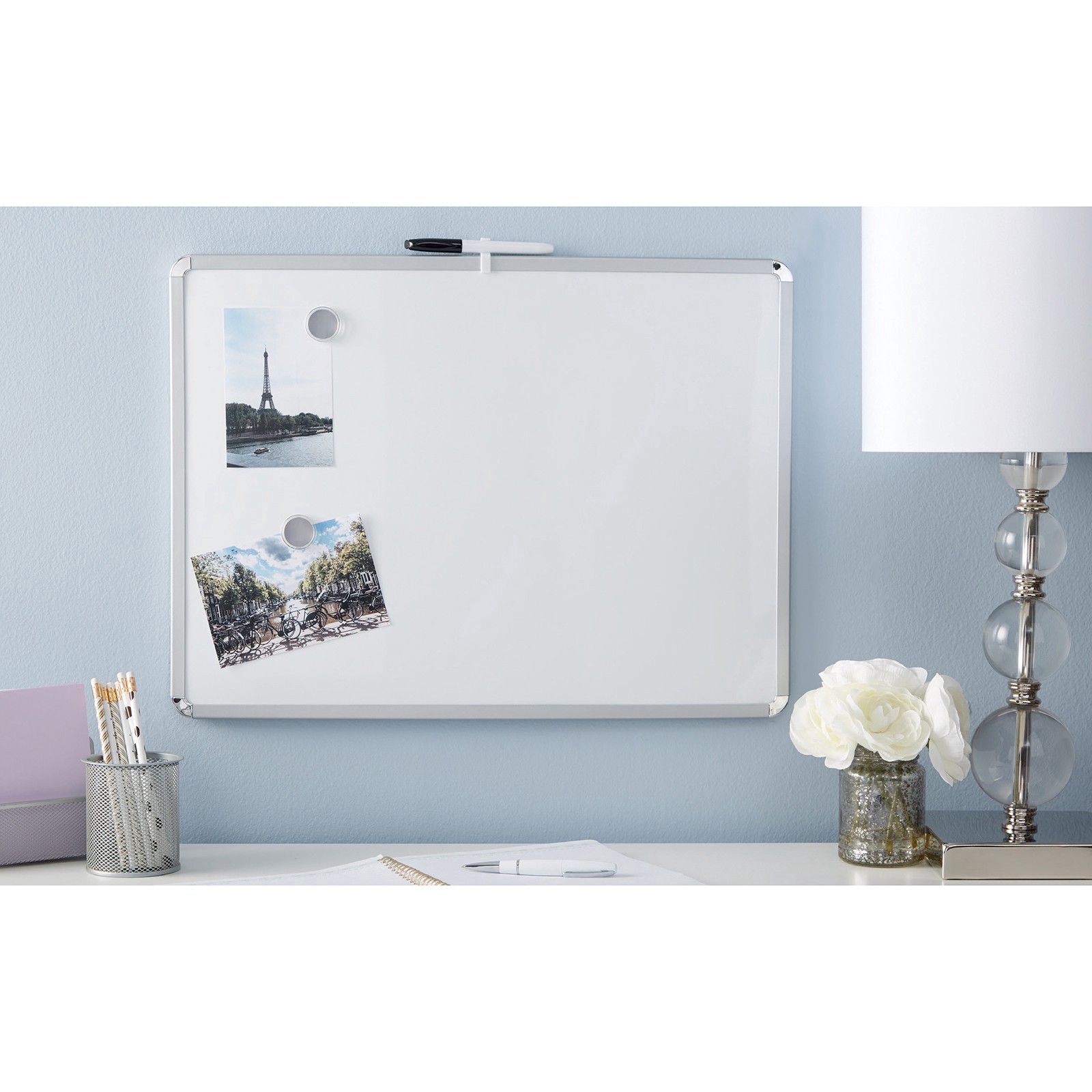 slide 2 of 3, 17" x 23" Metal Framed Magnetic Dry Erase Board by B2C, 17 in x 23 in