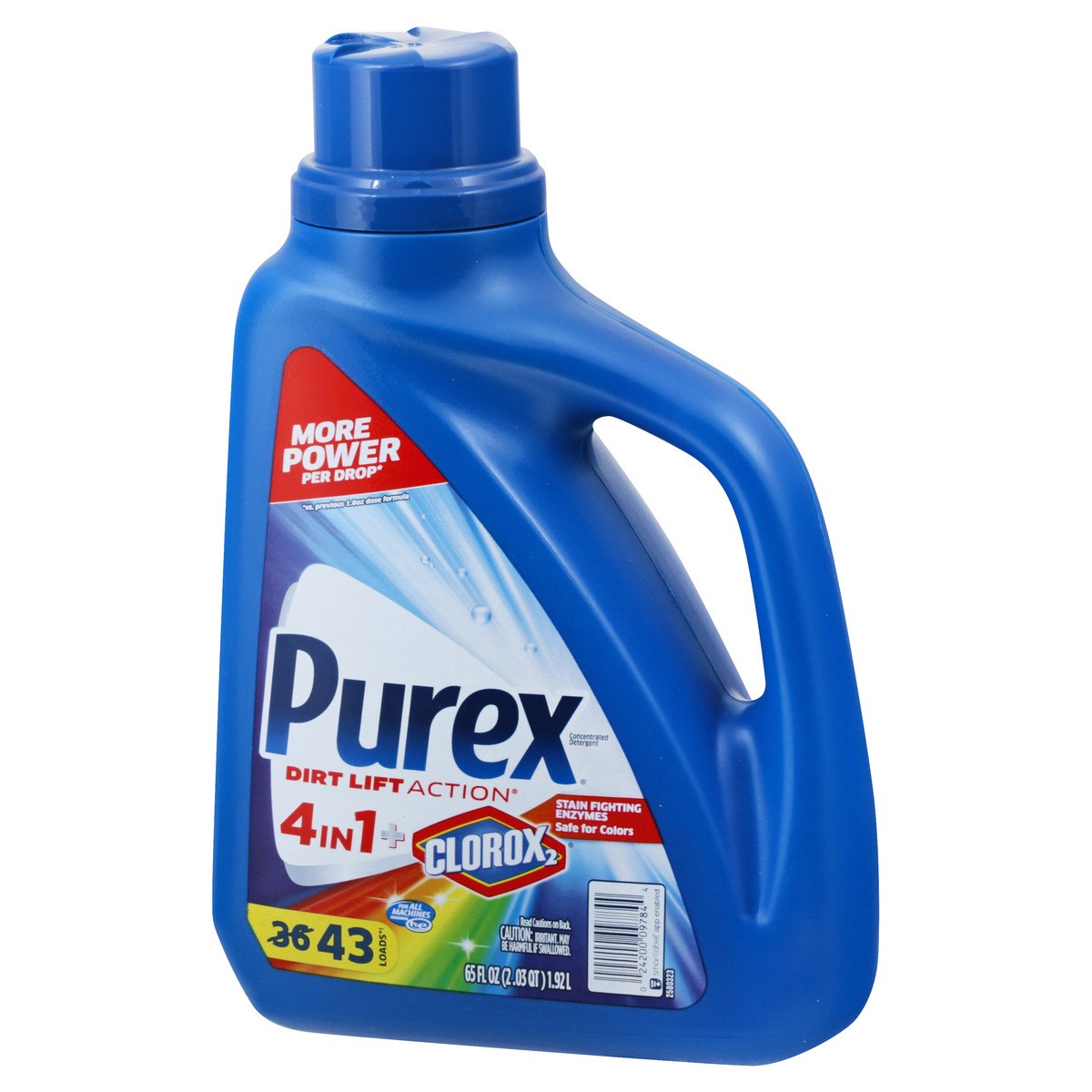 slide 8 of 11, Purex + Clorox 2 4 in 1 Detergent 65 oz, 65 oz