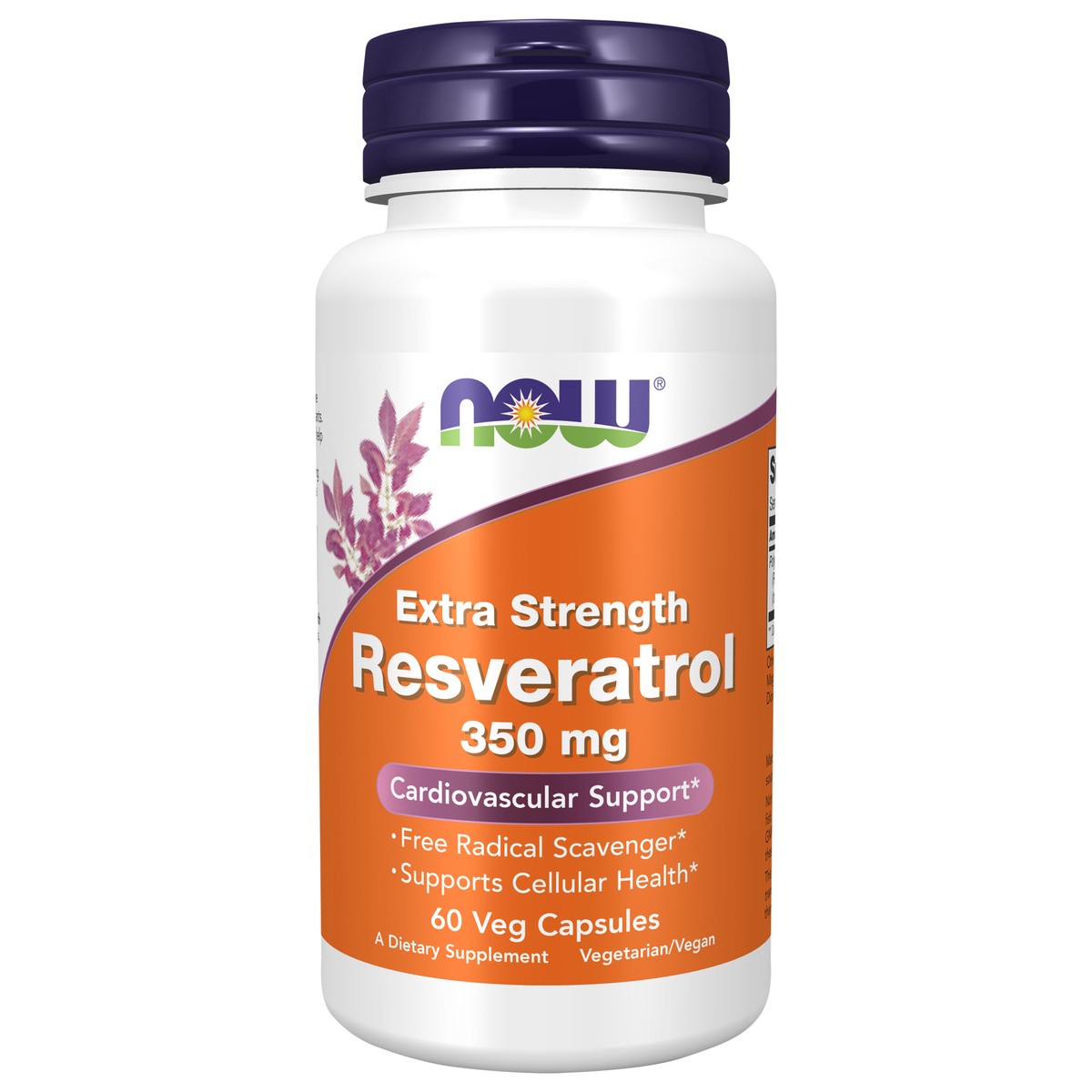 slide 1 of 4, NOW Resveratrol, Extra Strength 350 mg - 60 Veg Capsules, 60 ct