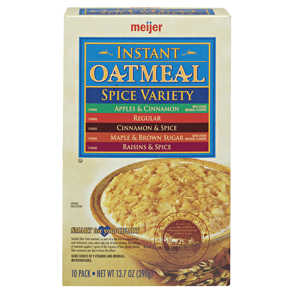 slide 1 of 6, Meijer Instant Oatmeal Spice Variety Pack, 13.7 oz