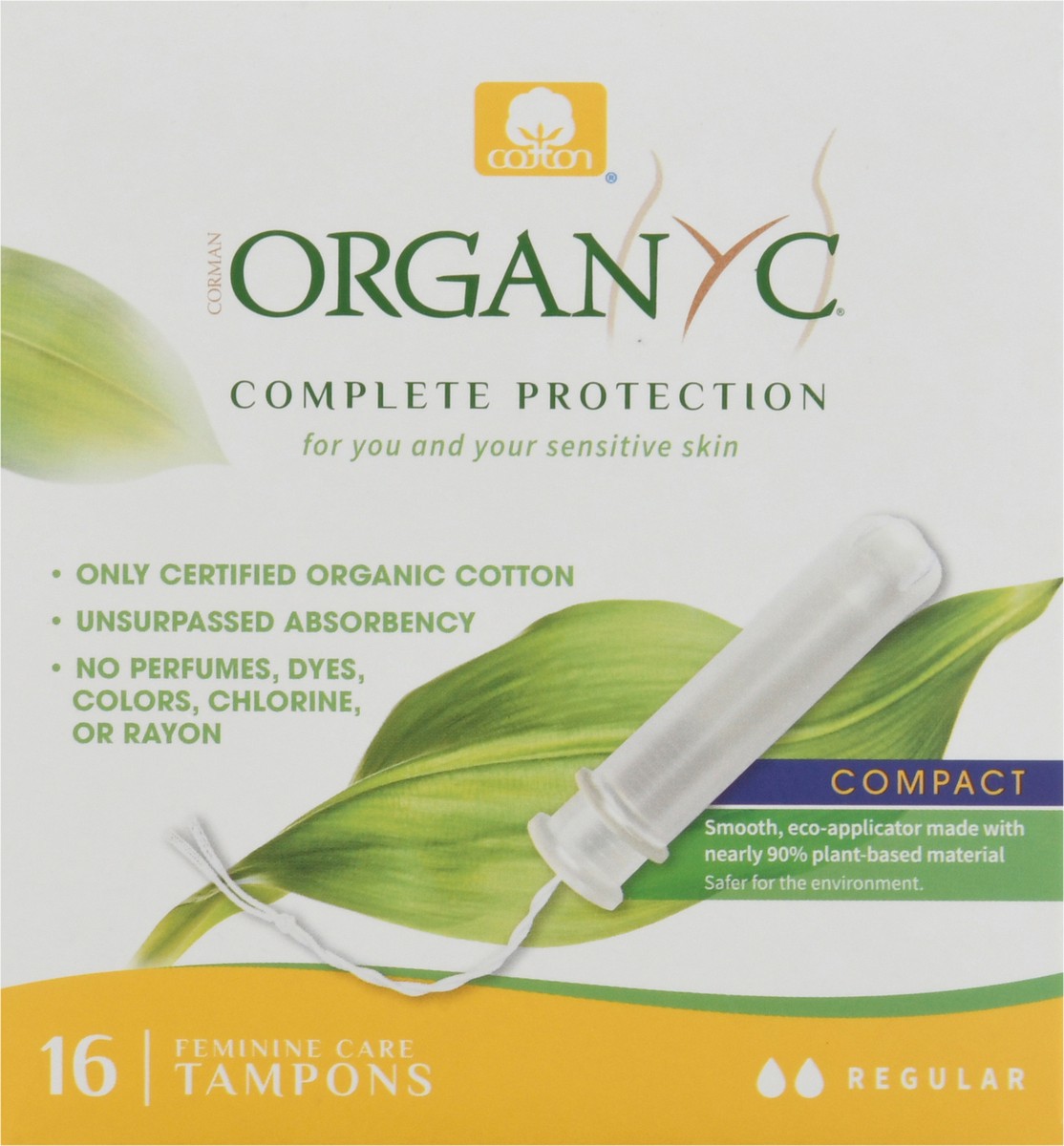 slide 3 of 13, Organyc Tampon Regular Eco Applicator, 16 ct