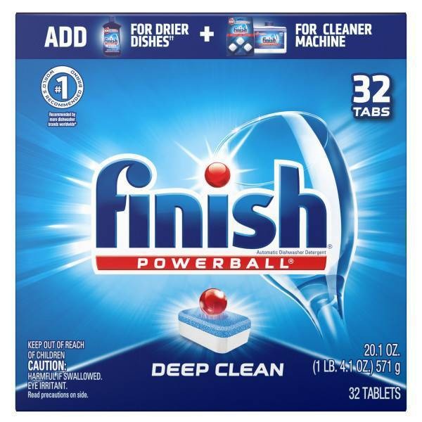 slide 1 of 1, Finish Powerball Tabs Dishwasher Detergent Tablets, Fresh Scent, 32 ct