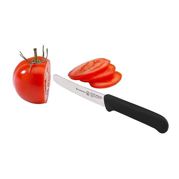 slide 2 of 2, Messermeister Serrated Tomato Knife - Black, 4 in
