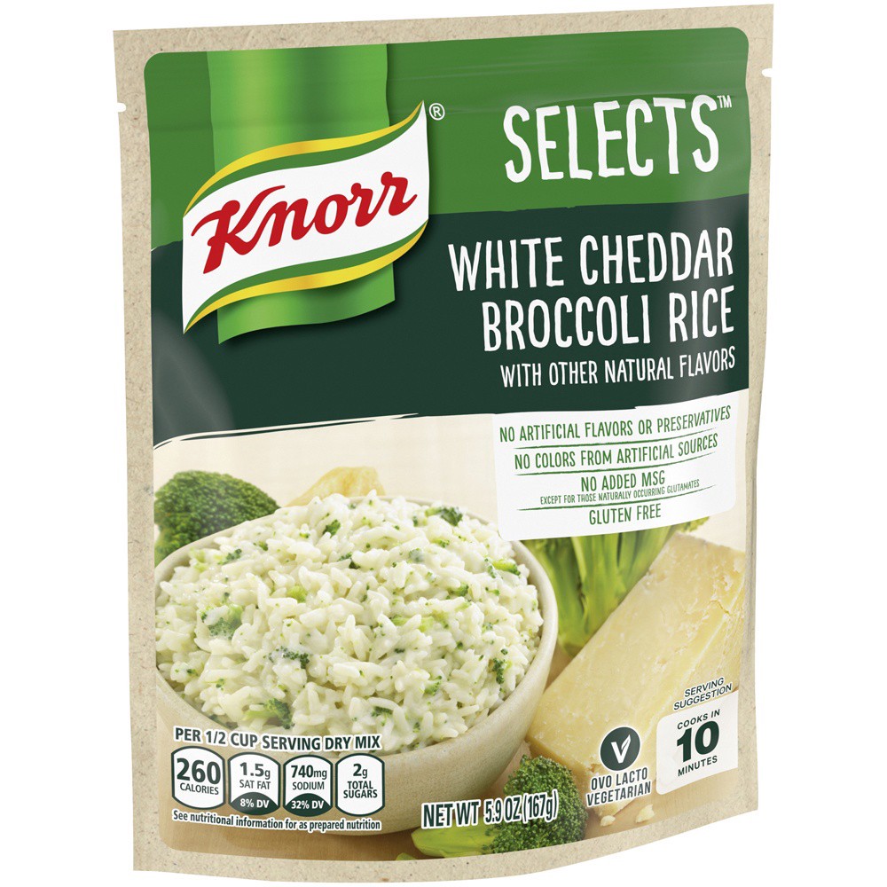 slide 2 of 5, Knorr Selects White Cheddar Broccoli Rice, 5.9 oz