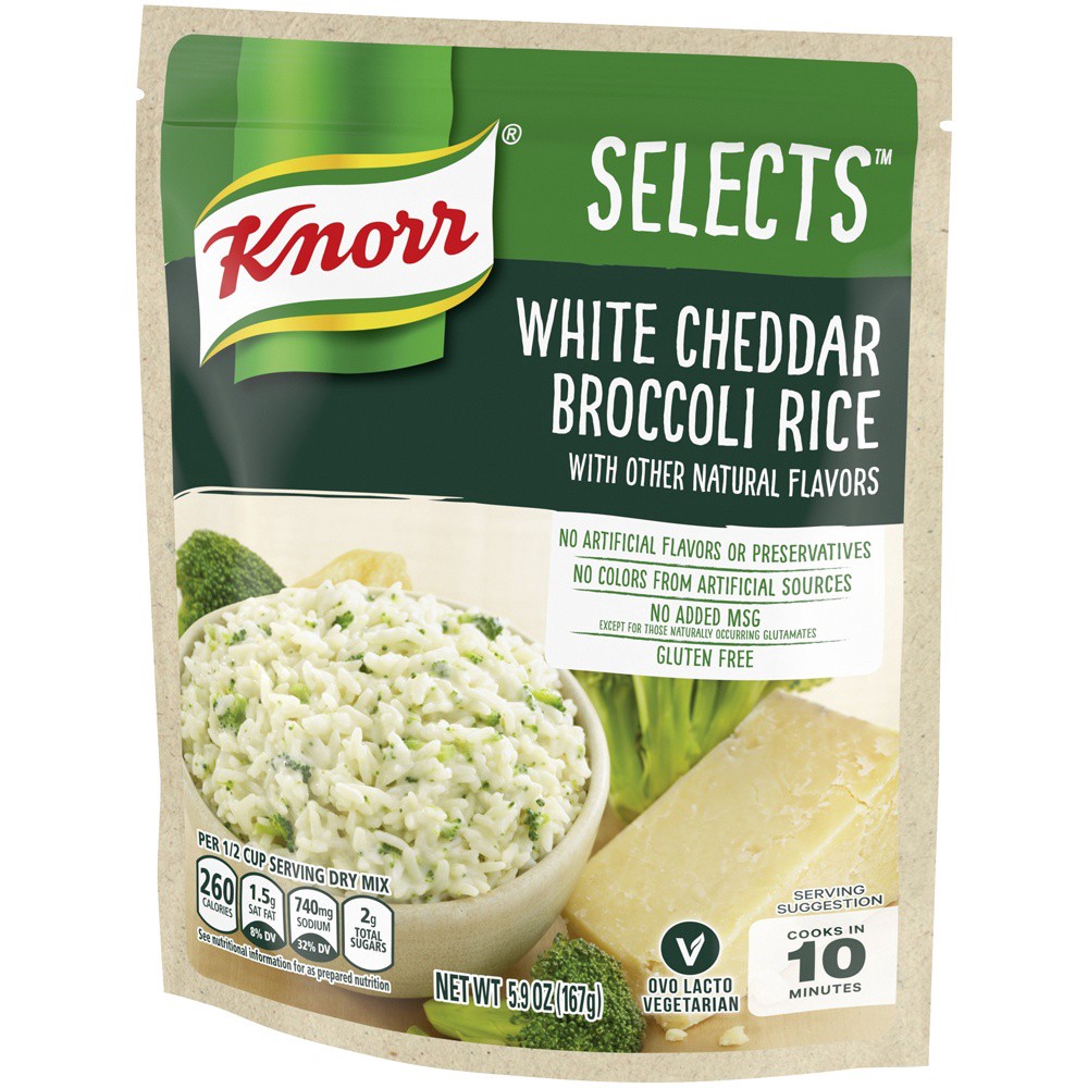 slide 3 of 5, Knorr Selects White Cheddar Broccoli Rice, 5.9 oz