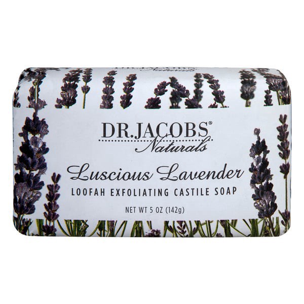slide 1 of 1, Dr. Jacobs Naturals Luscious Lavender Loofah Exfoliating Castile Soap Bar, 5 oz