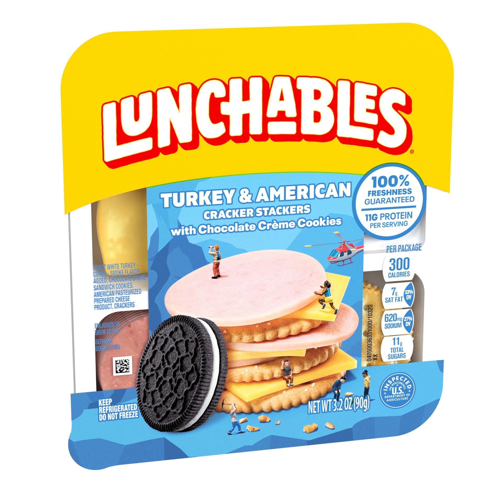 slide 5 of 10, Lunchables Turkey & American with Chocolate Creme Cookies, 3.2 oz Pack, 3.20 oz