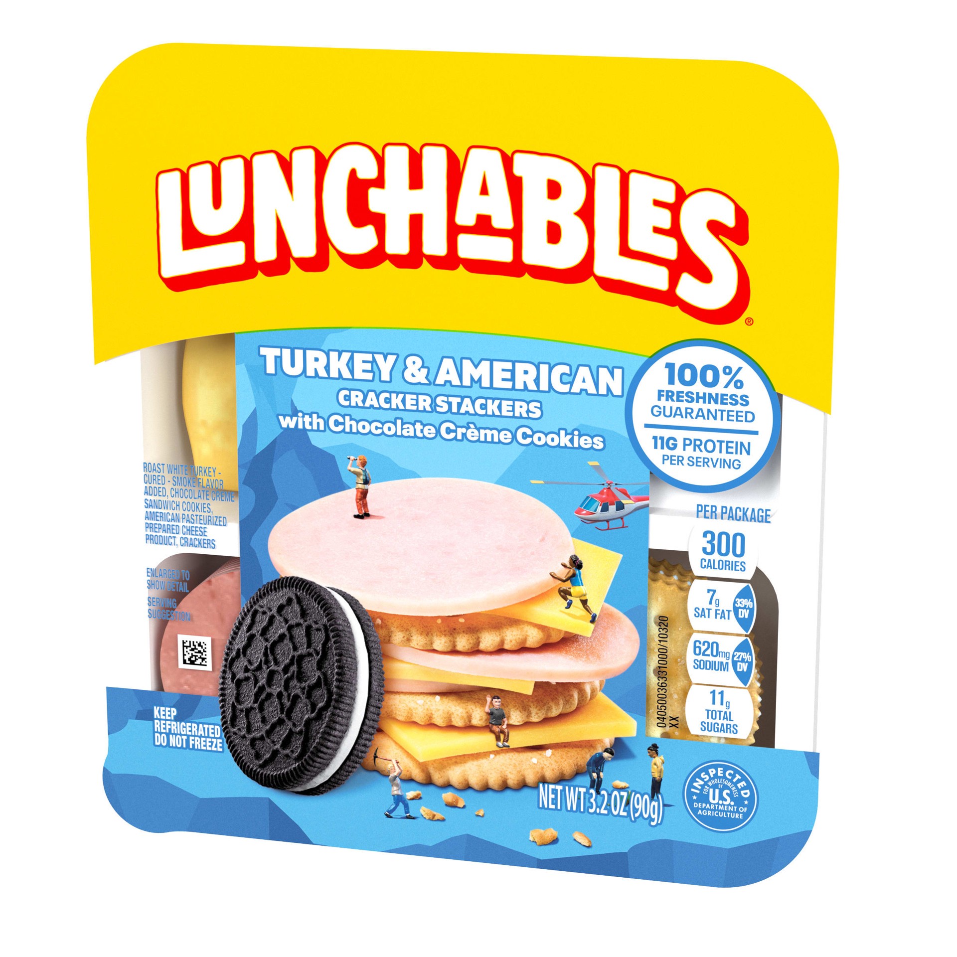 slide 4 of 10, Lunchables Turkey & American with Chocolate Creme Cookies, 3.2 oz Pack, 3.20 oz