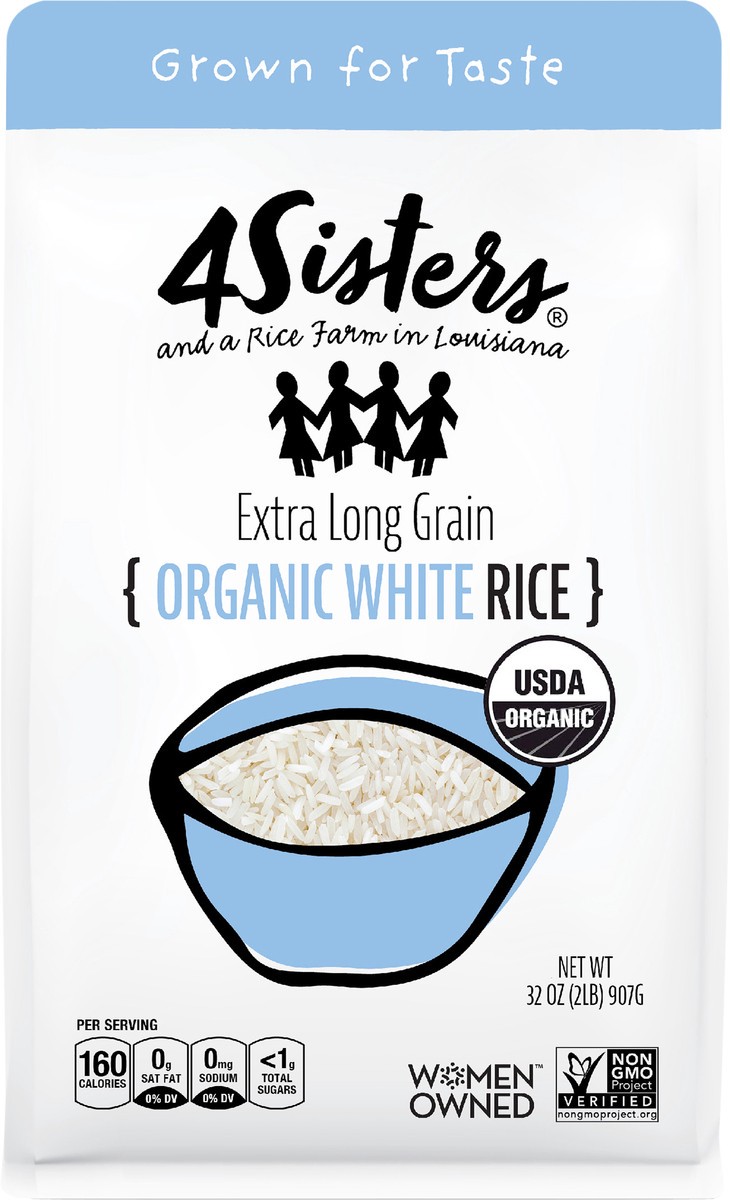 slide 5 of 8, 4Sisters Organic Extra Long Grain White Rice, 2 lb