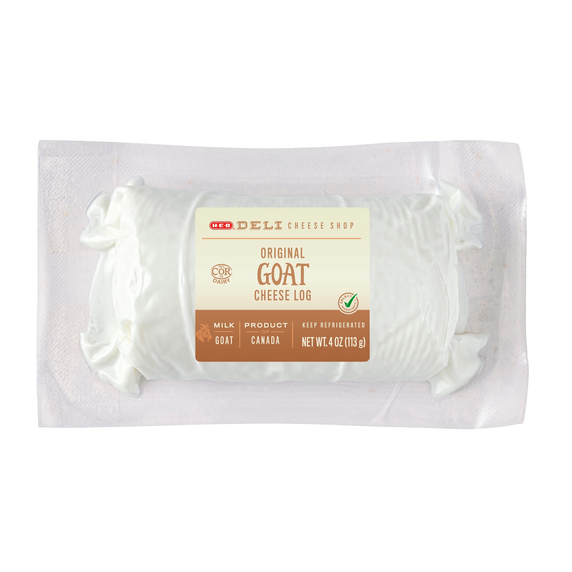 slide 1 of 1, H-E-B Deli Original Goat Cheese Log, 4 oz