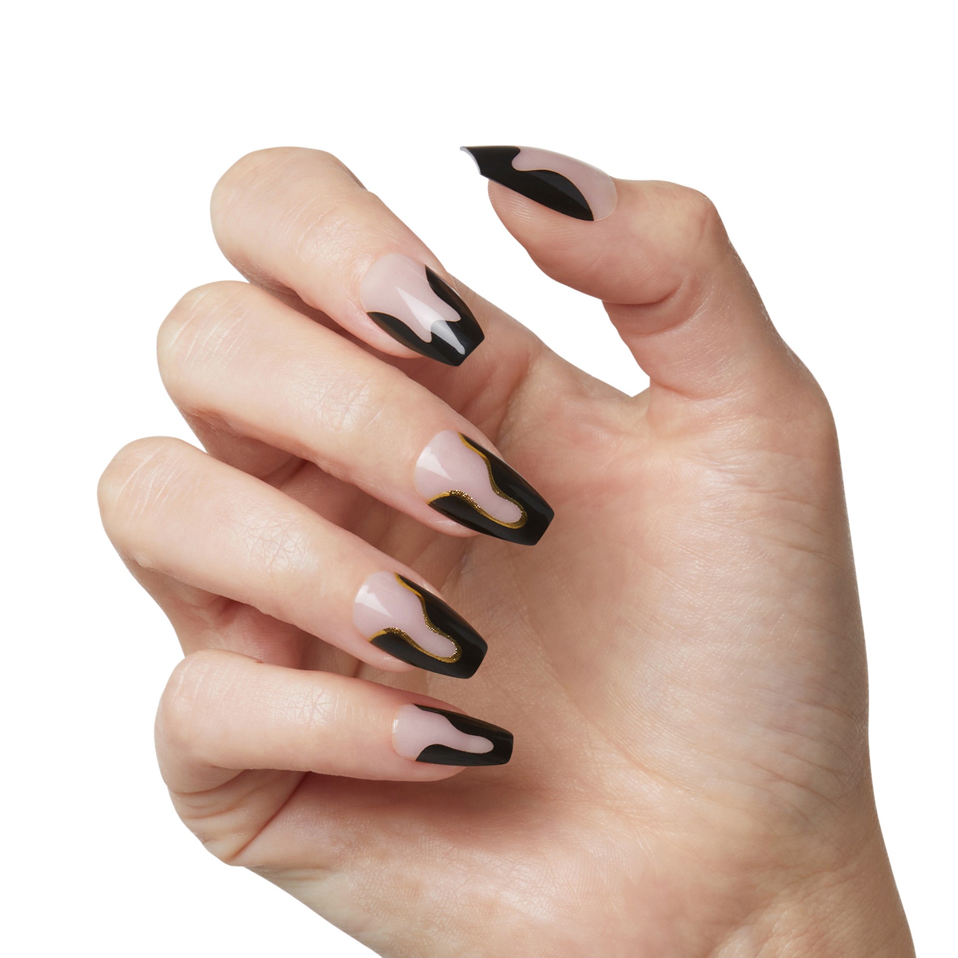slide 4 of 5, KISS Voguish Fantasy Halloween Press-On Nails, Black, Medium Length, Coffin Shape, 31 Ct., 1 ct