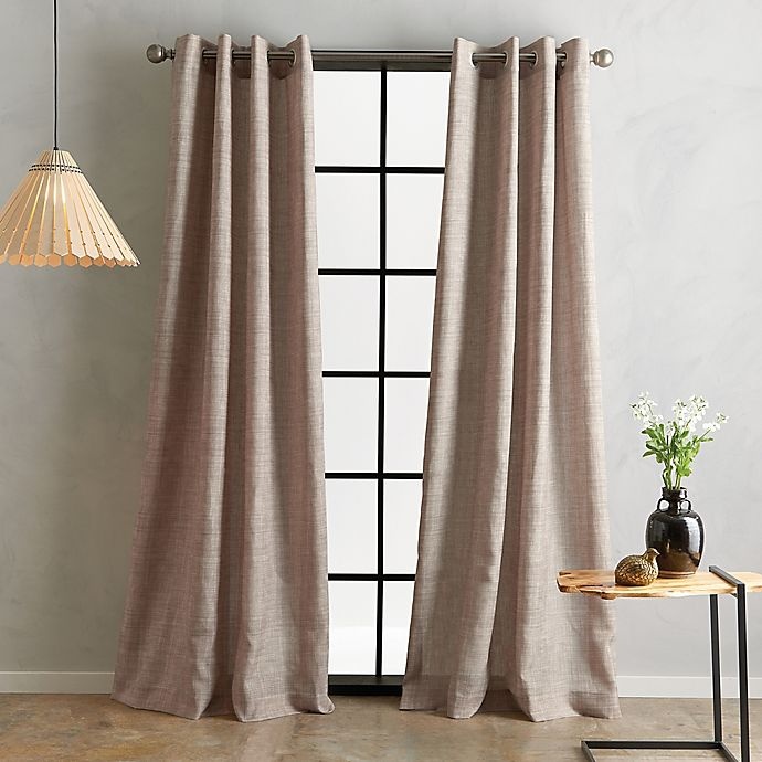 slide 1 of 3, Bedeck Juma Solid Grommet Window Curtain Panel - Linen, 84 in