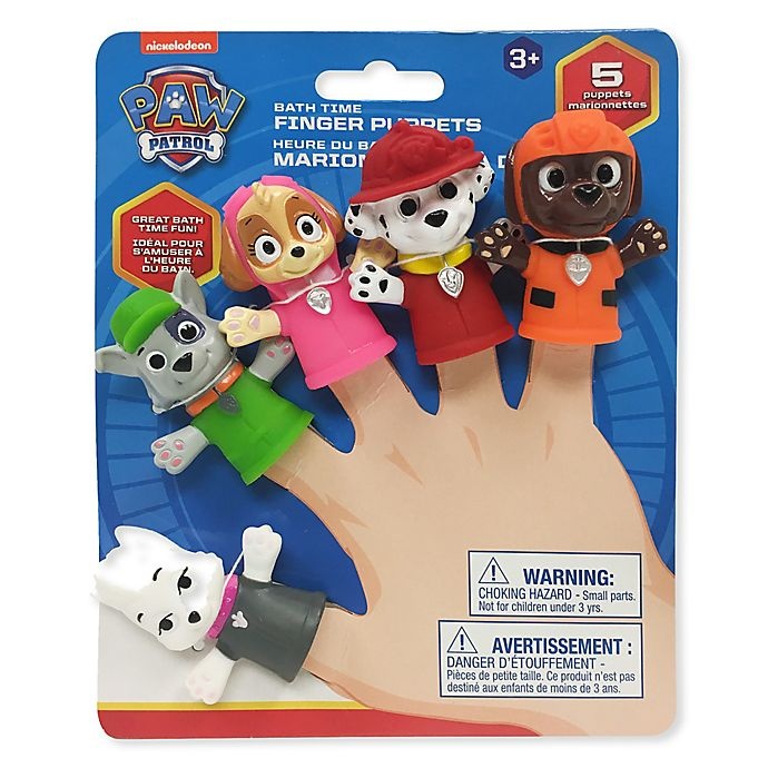 slide 1 of 3, Nickelodeon Paw Patrol Bath Finger Puppets, 5 ct