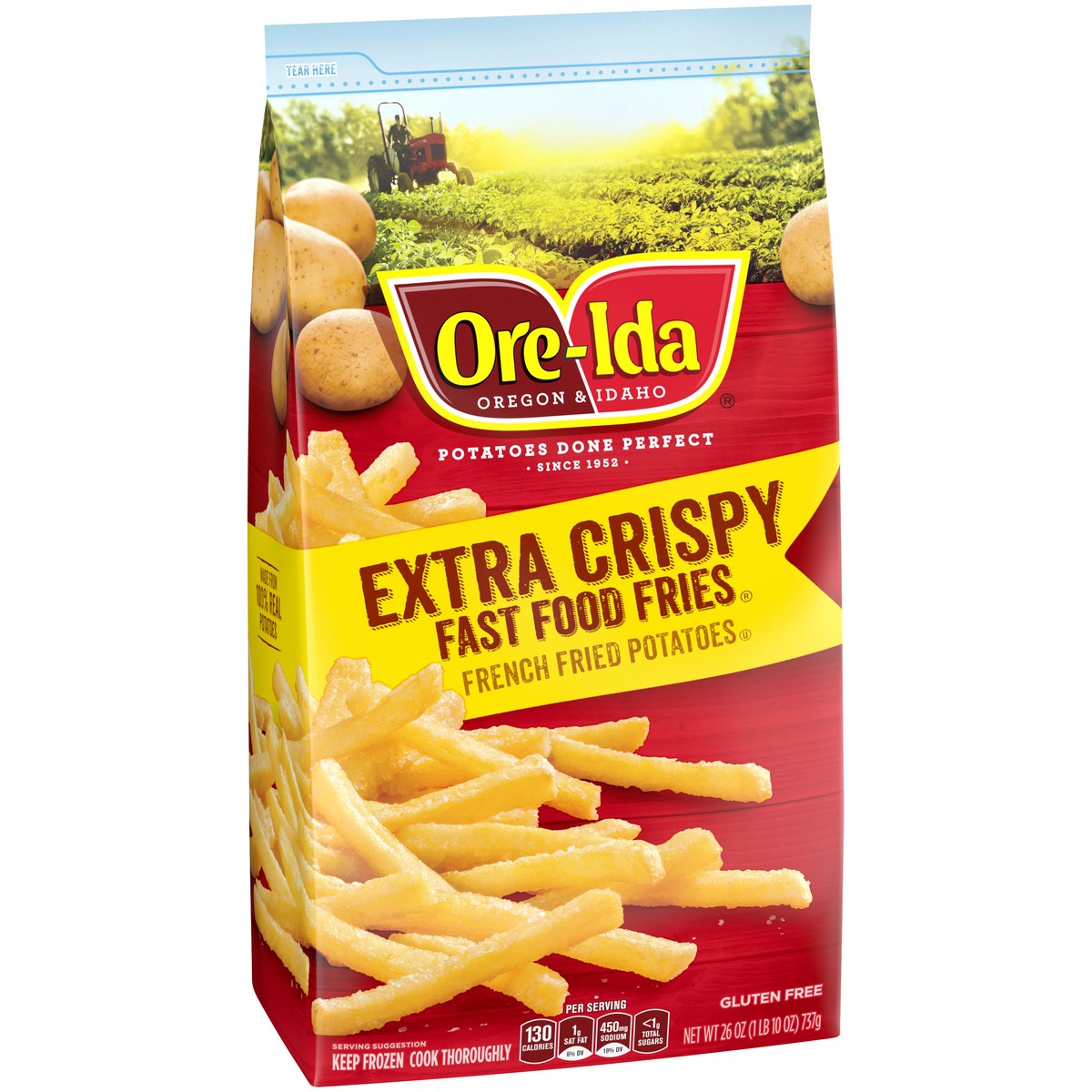 slide 2 of 9, Ore-Ida Extra Crispy Fast Food French Fries Fried Frozen Potatoes, 26 oz Bag, 26 oz