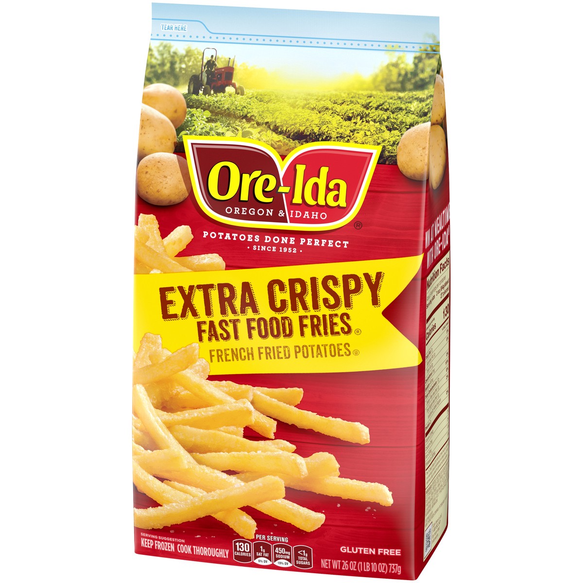 slide 3 of 9, Ore-Ida Extra Crispy Fast Food French Fries Fried Frozen Potatoes, 26 oz Bag, 26 oz