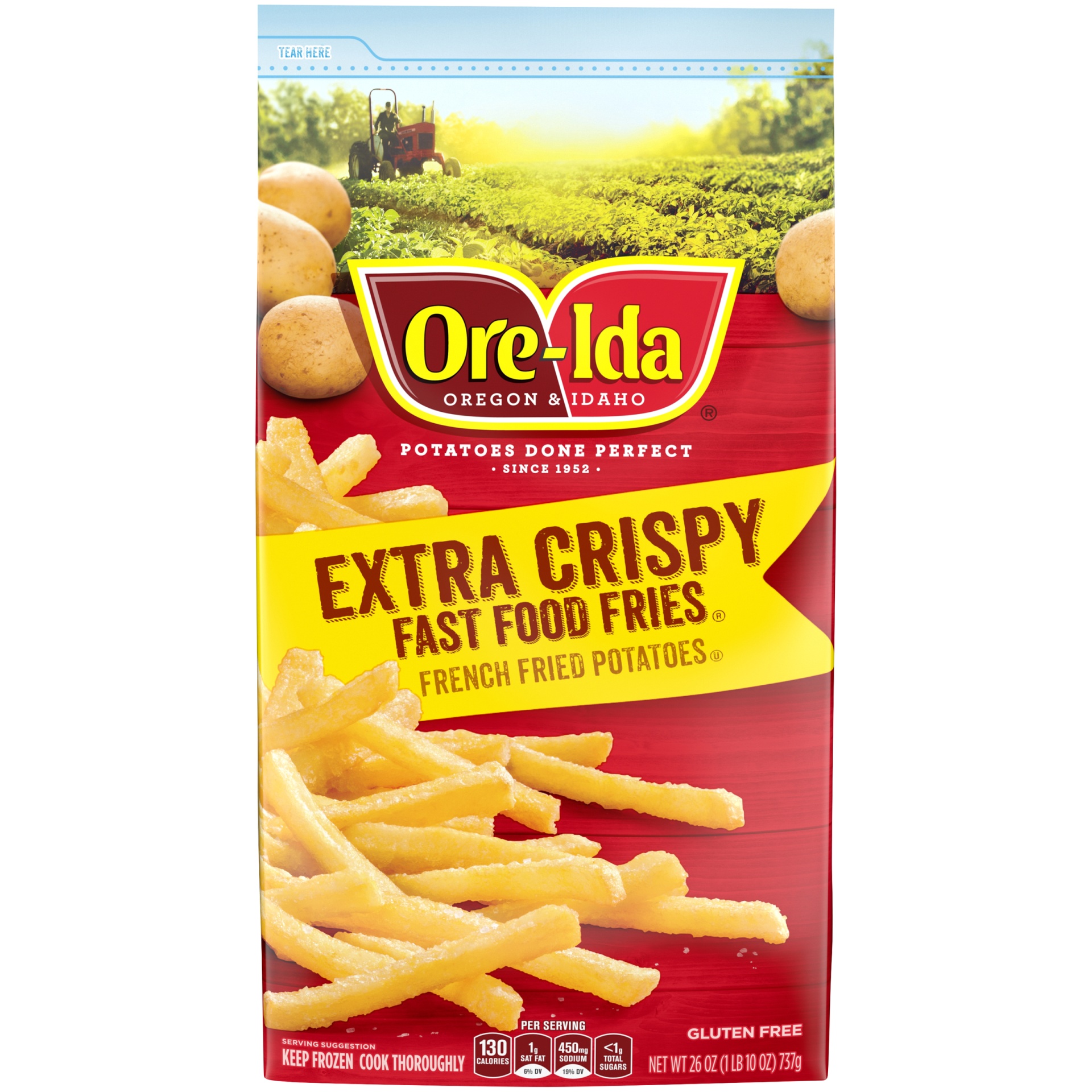slide 1 of 8, Ore-Ida Extra Crispy Fast Food French Fries Fried Frozen Potatoes, 26 oz