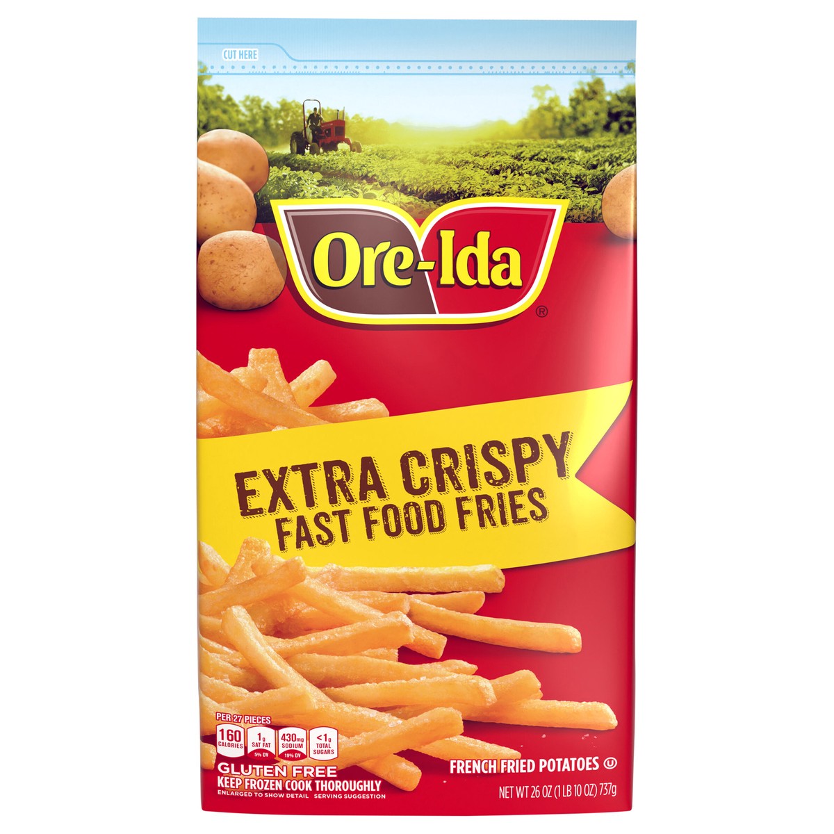slide 1 of 9, Ore-Ida Extra Crispy Fast Food French Fries French Fried Potatoes, 26 oz Bag, 26 oz