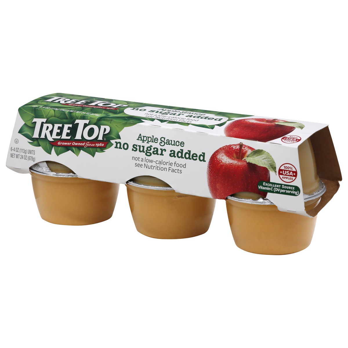 slide 2 of 9, Tree Top No Sugar Added Apple Sauce 6 - 4 oz Cups, 6 ct; 4 oz