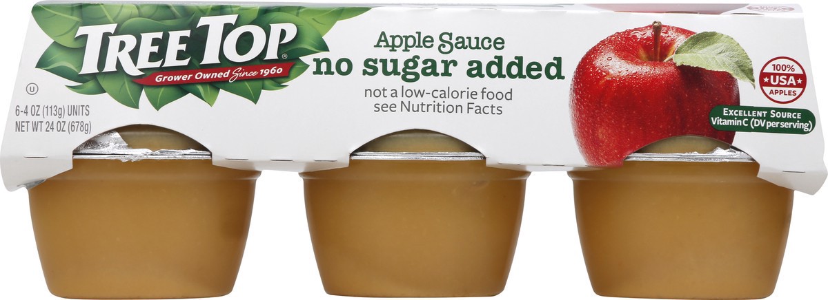 slide 8 of 9, Tree Top No Sugar Added Apple Sauce 6 - 4 oz Cups, 6 ct; 4 oz