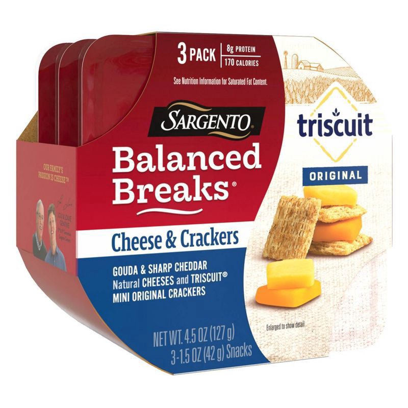 slide 3 of 7, Sargento Balanced Breaks Cheese & Mini Triscuit Crackers - 4.5oz/3ct, 3 ct; 4.5 oz