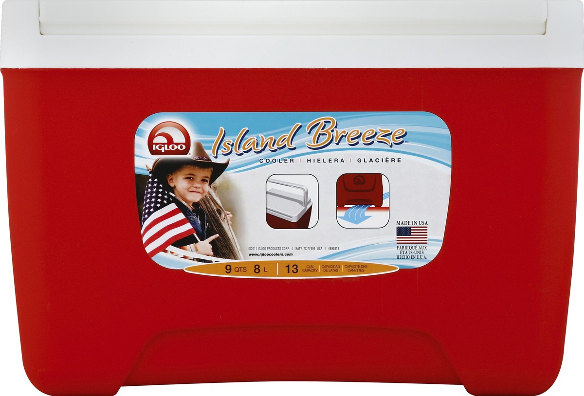 slide 4 of 4, Igloo Island Breeze Cooler - Red, 9 qt
