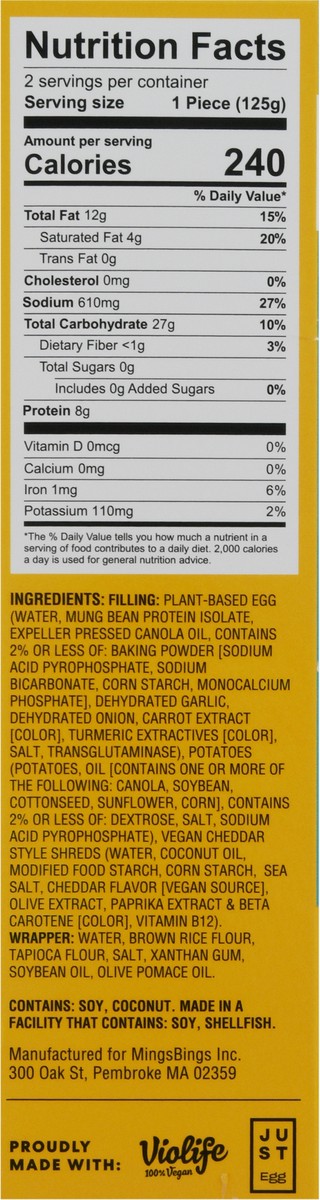 slide 7 of 9, MingsBings Plant-Based Egg & Cheese Breakfast Bings 2 ea, 8.8 oz