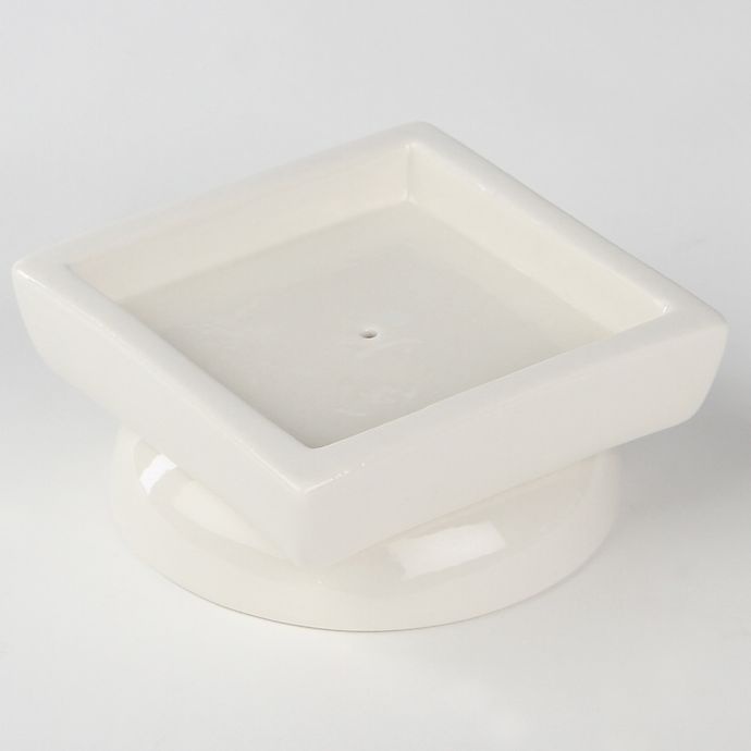 slide 2 of 2, Ivy Lane Design Porcelain Circle/Square Candle Holder - White, 1 ct