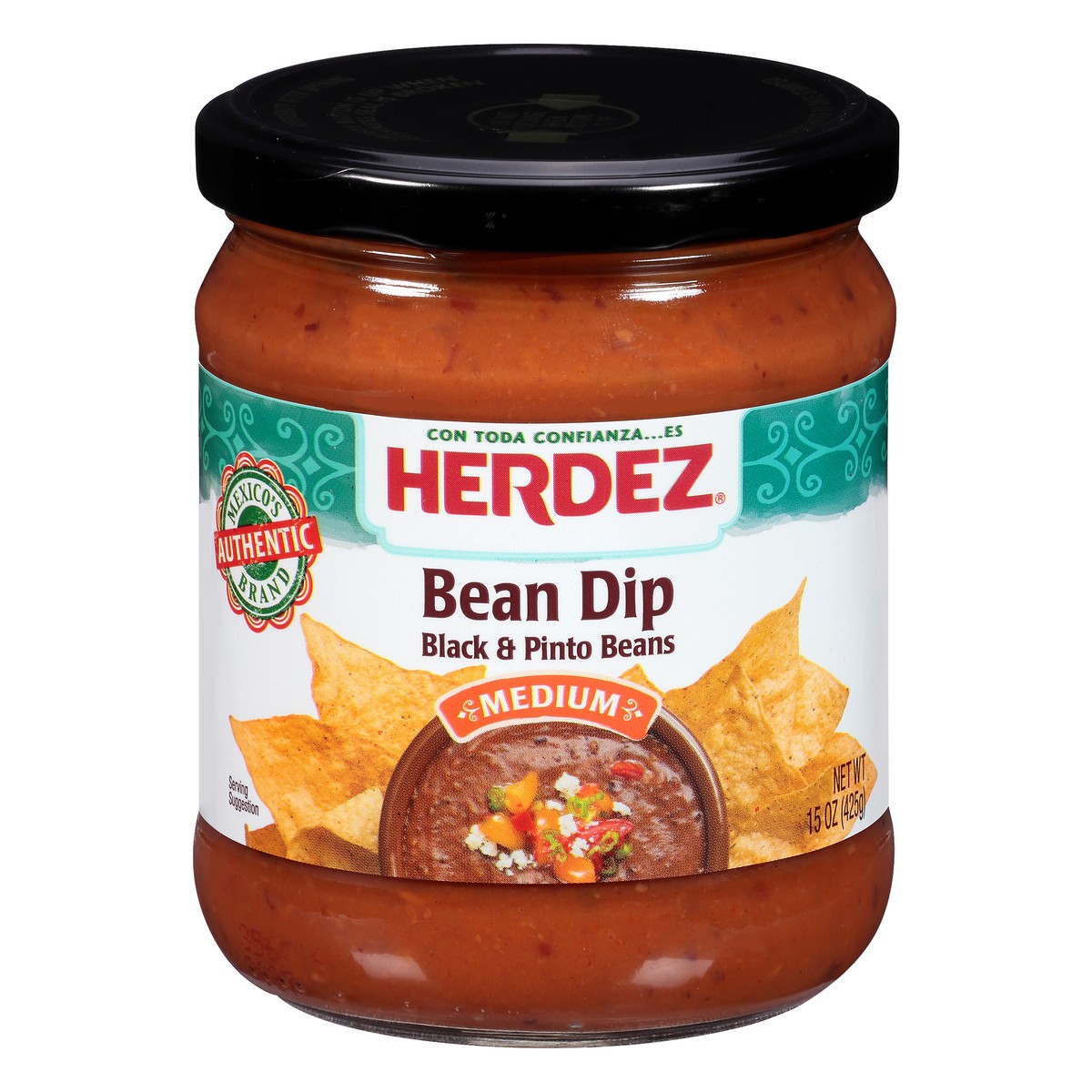 slide 2 of 12, Herdez Black & Pinto Bean Dip Medium 15 oz. Jar, 15 oz