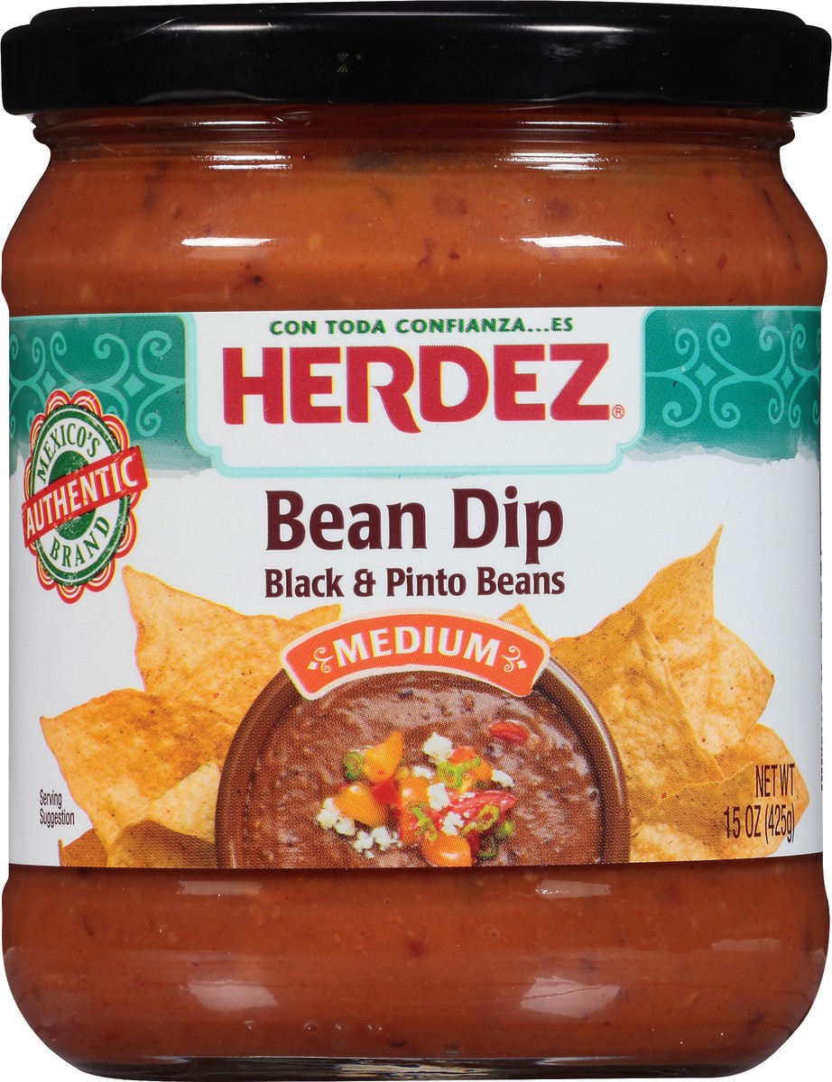 slide 3 of 12, Herdez Black & Pinto Bean Dip Medium 15 oz. Jar, 15 oz