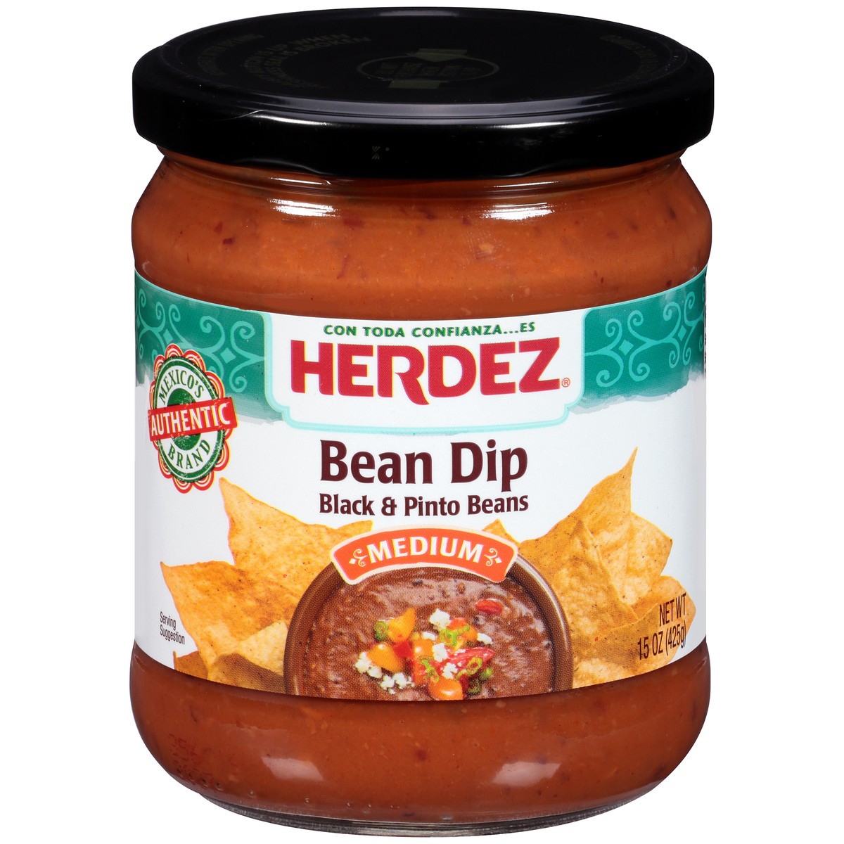 slide 1 of 12, Herdez Black & Pinto Bean Dip Medium 15 oz. Jar, 15 oz