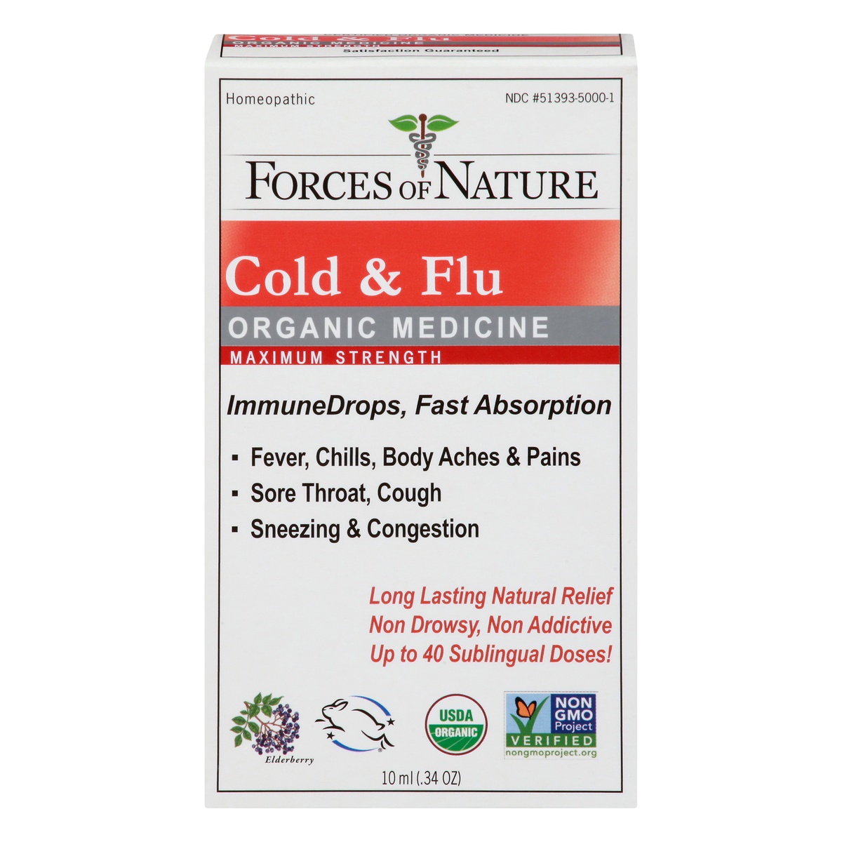 slide 1 of 9, Forces of Nature Cold & Flu ImmuneDrops, 0.34 oz