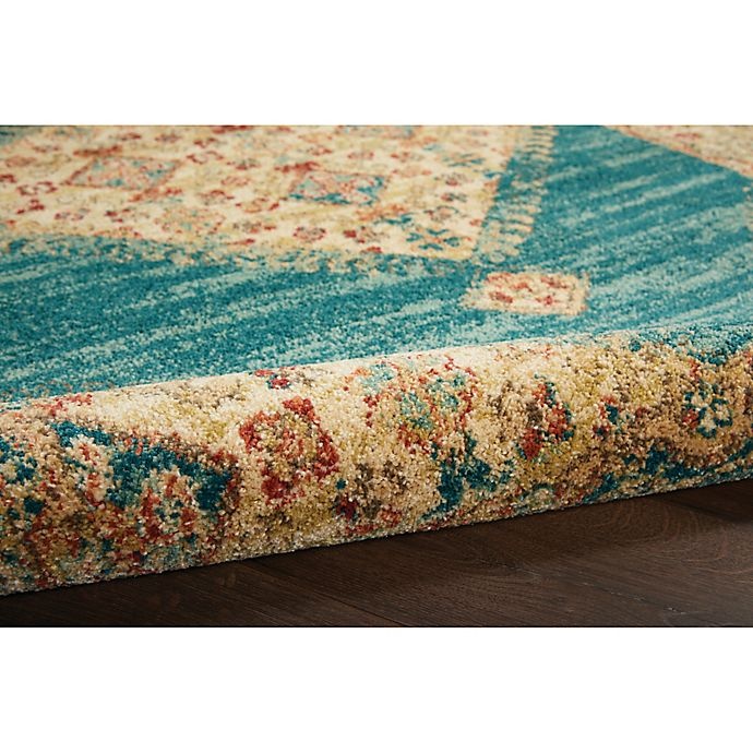 slide 5 of 7, Nourison Traditional Vintage Center Diamonds 5'3 x 7'3 Area Rug - Teal/Blue, 1 ct