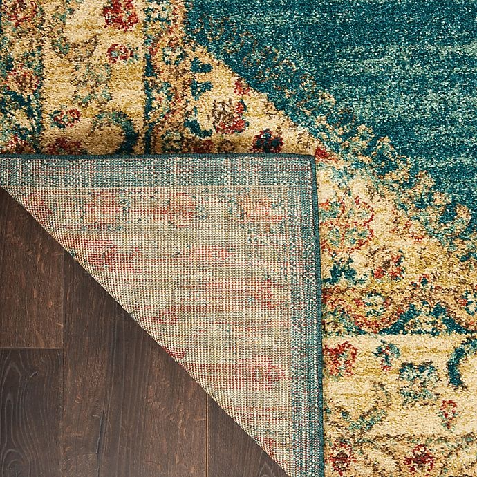 slide 7 of 7, Nourison Traditional Vintage Center Diamonds 5'3 x 7'3 Area Rug - Teal/Blue, 1 ct