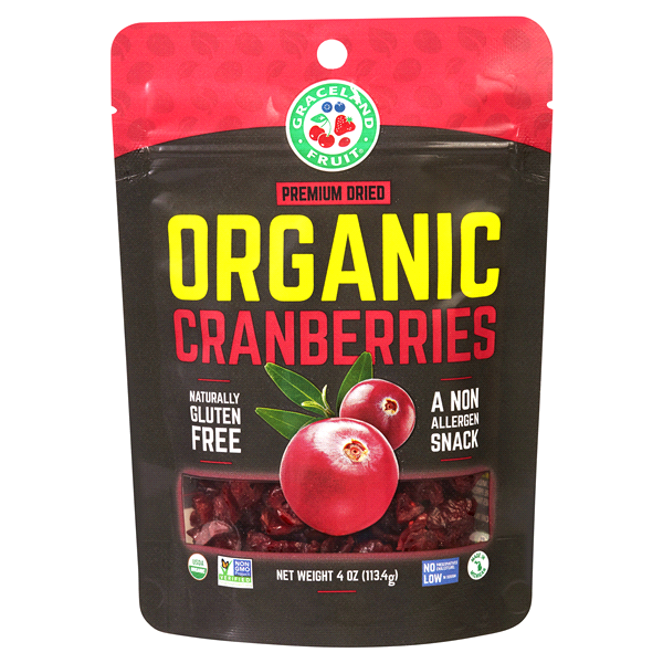 slide 1 of 2, Graceland Fruit Dried Organic Cranberries, 4 oz