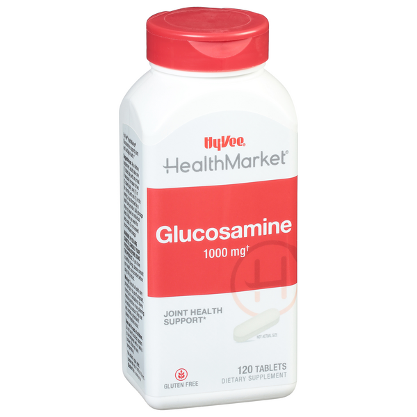 slide 1 of 1, Hy-Vee HealthMarket All Natural Glucosamine Dietary Supplement 1000 mg Tablets, 120 ct