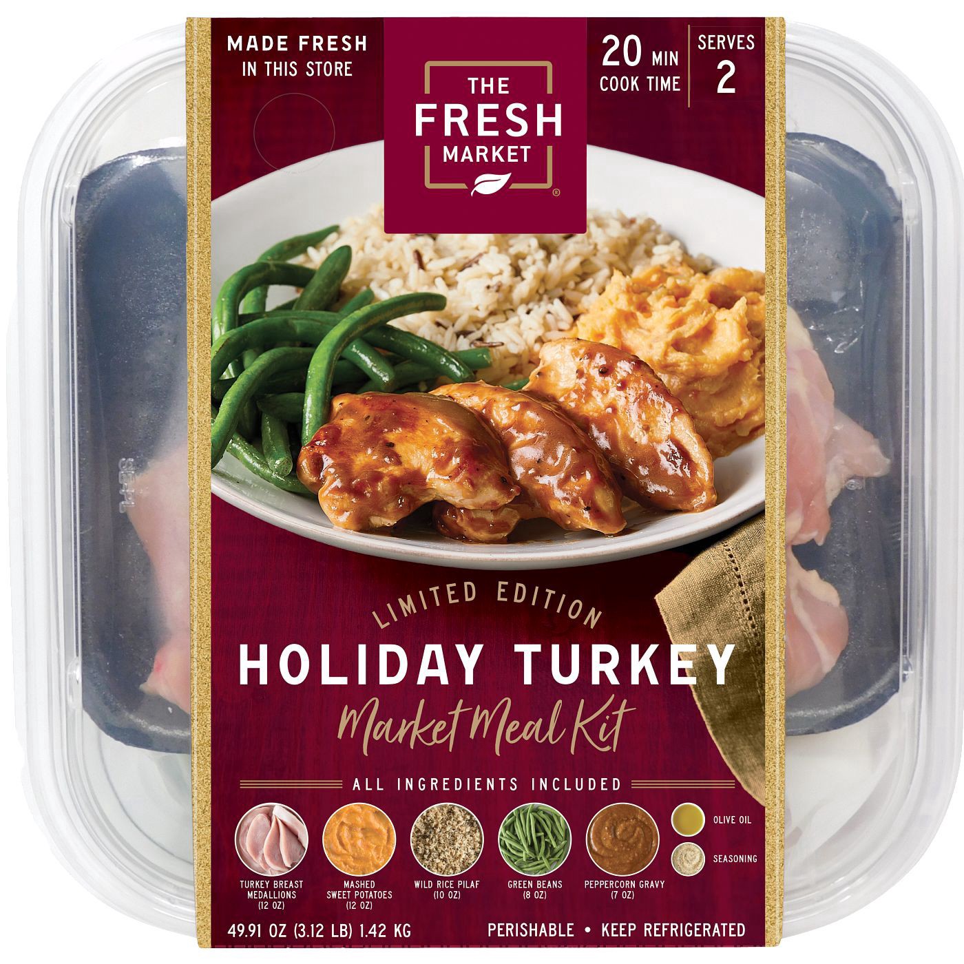 slide 1 of 1, The Fresh Market Holiday Turkey Market Meal Kit, 49.91 oz