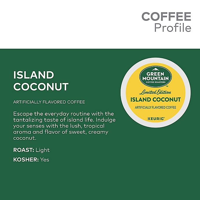 slide 4 of 8, Green Mountain Coffee Island Coconut Coffee Keurig K-Cup Pods, 18 ct