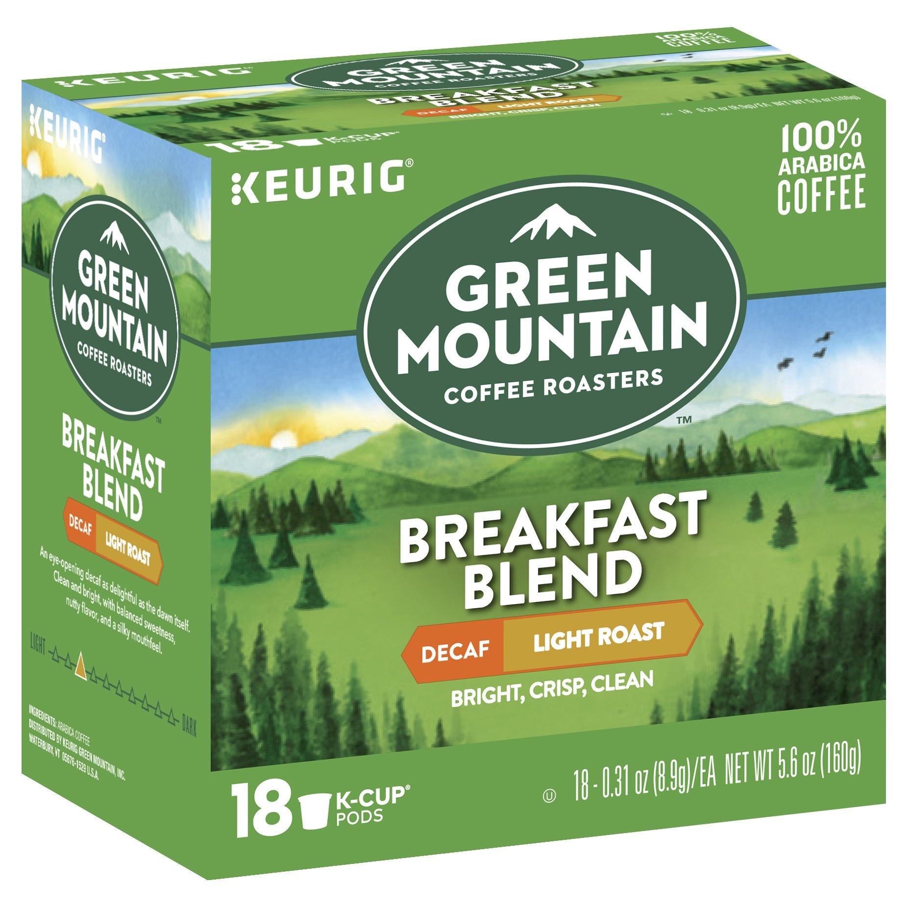 slide 1 of 3, Green Mountain Coffee Breakfast Blend Coffee - Decaf Cup Pods, 18 ct