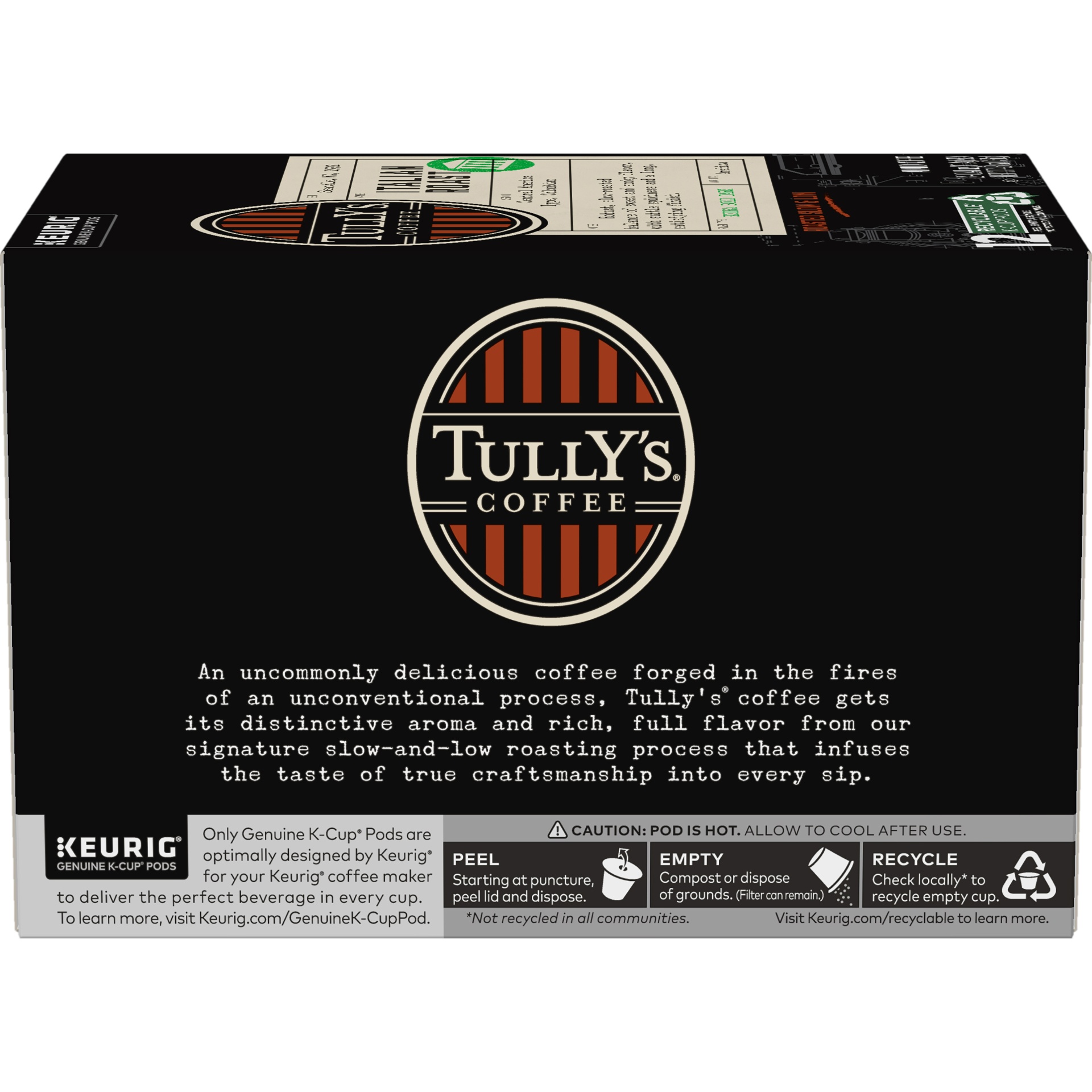 slide 4 of 4, Tully's Coffee Italian Roast, Keurig Single-Serve K-Cup Pods, Dark Roast Coffee, 12 Count, 12 ct