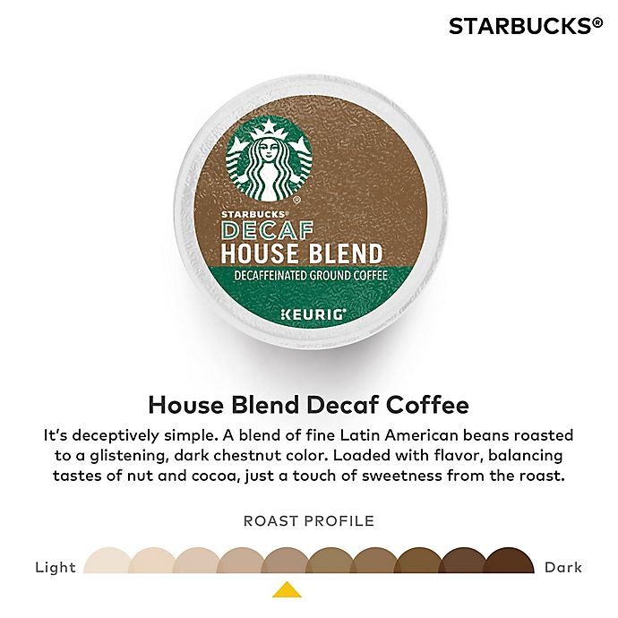 slide 3 of 6, Starbucks House Blend Decaf Coffee Keurig K-Cup Pods, 16 ct