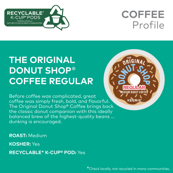 slide 3 of 10, The Original Donut Shop Regular Keurig Single-Serve K-Cup Pods, Medium Roast Coffee, 48 Count, 48 ct