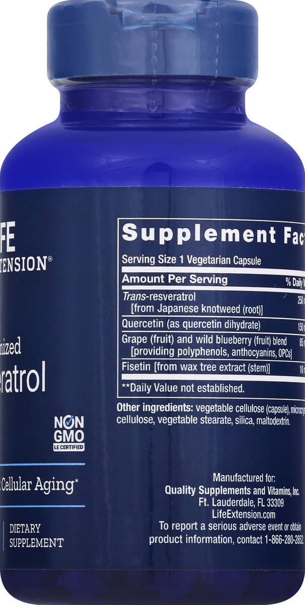slide 3 of 7, LifeExtension Resveratrol 60 ea, 60 ct