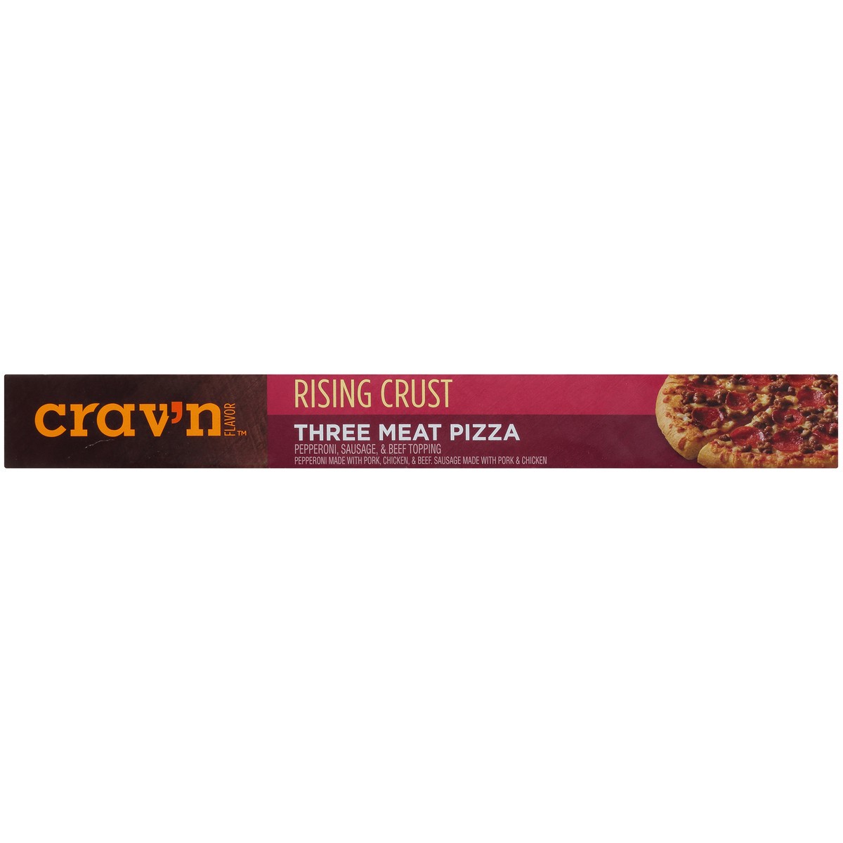 slide 2 of 10, Crav'n Flavor Three Meat Rising Crust Pizza, 30.5 oz