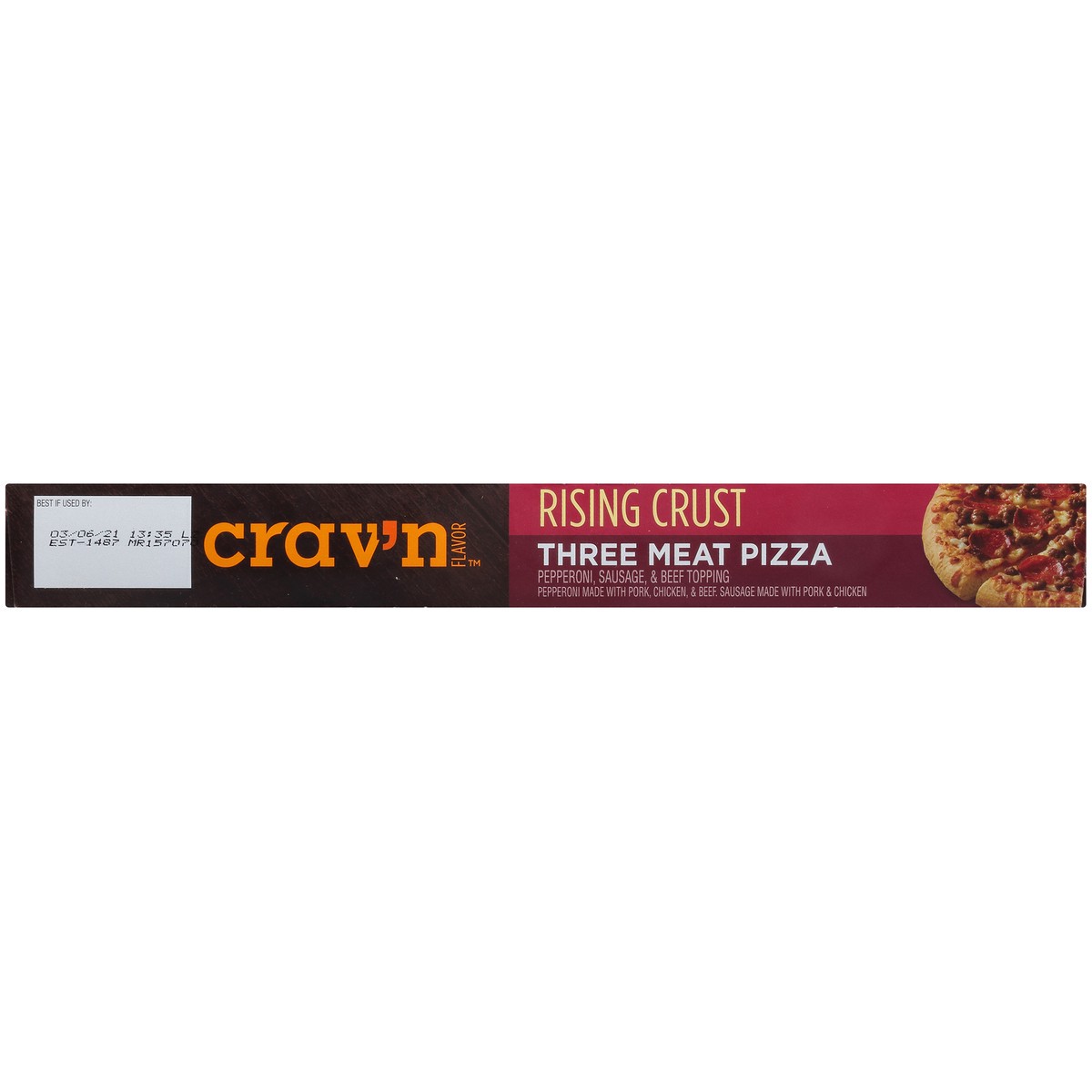 slide 4 of 10, Crav'n Flavor Three Meat Rising Crust Pizza, 30.5 oz